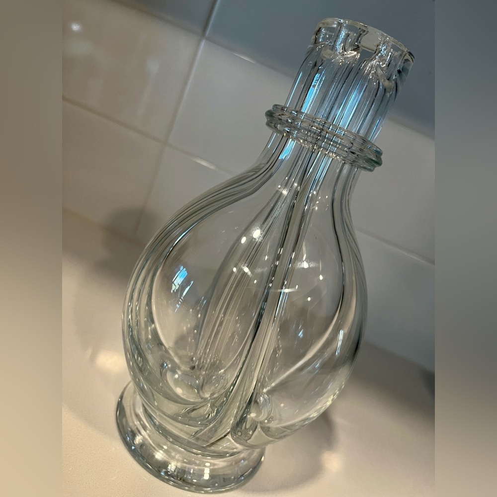 VTG Crystal 4 Compartment Decanter Bottle or Vase Made in Czechoslovakia